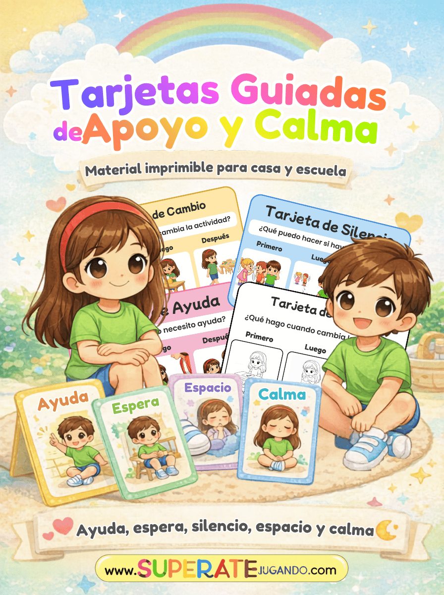 Tarjetas Guiadas de Apoyo y Calma - SuperateJugando.com