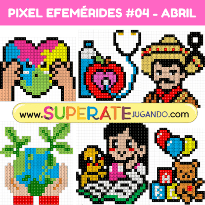 Pixeles Efemérides de Abril - SuperateJugando.com