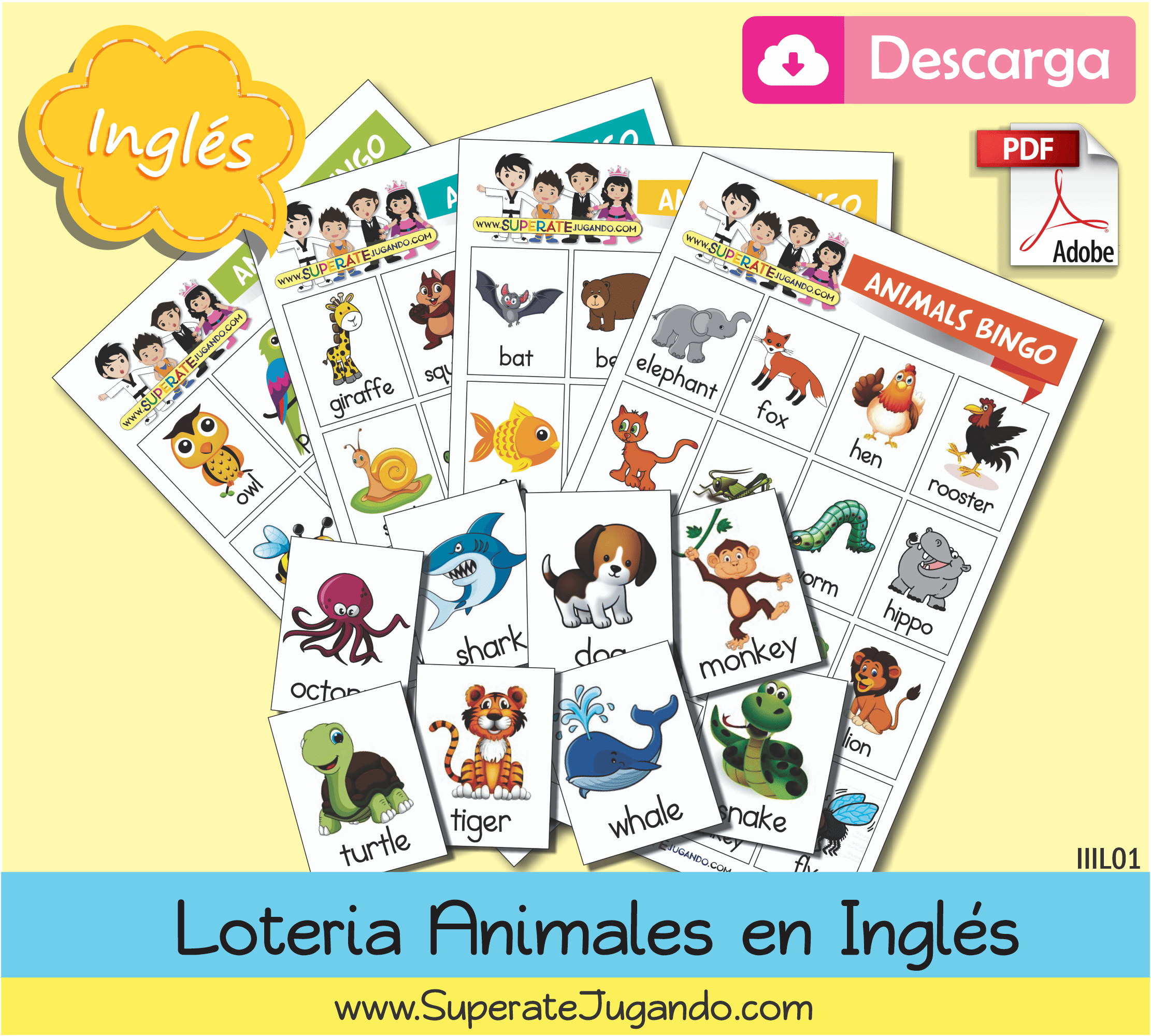 Audio Lotería de Animales en Inglés