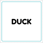 Tarjeta con la palabra Duck sin imagen para aprender animales en inglés