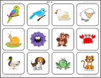 Memorama Animales En Inglés Para Imprimir