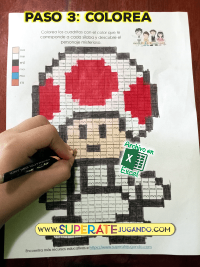 Pixel-Mario-Bros-2-Letras y Números-Toad-colorear