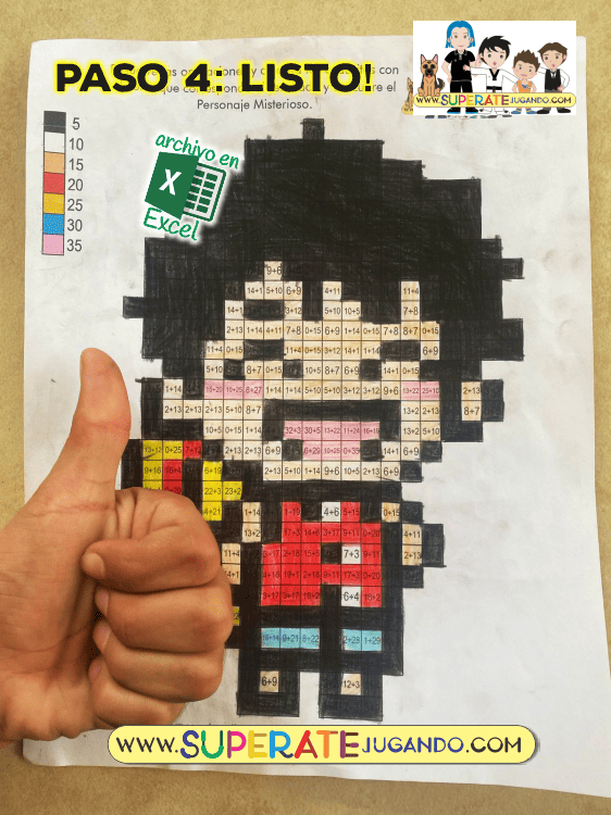 Pixel One Piece 1- Sumas y Restas - Luffy listo