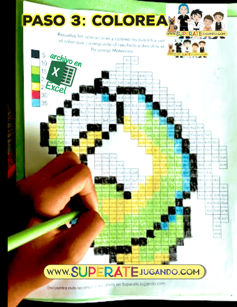 Pixel Dioses Prehispánicos Sumas y Restas Quetzalcoatl colorear