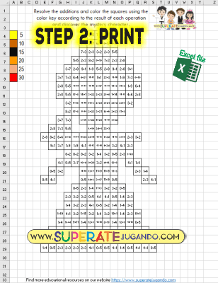 pixel princess 1 additions and subtractions Belle print
