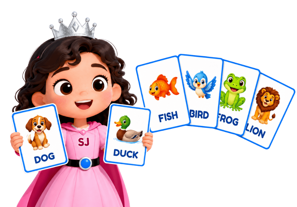 Flashcards imprimibles de animales en inglés