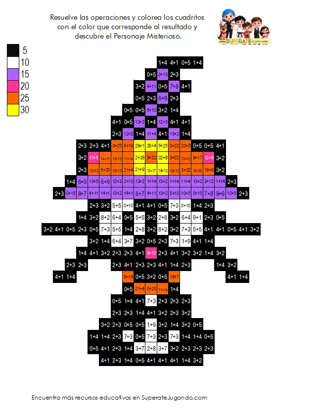 Hoja de Pixeles Halloween terminada: aparece un gato negro con sombrero de bruja