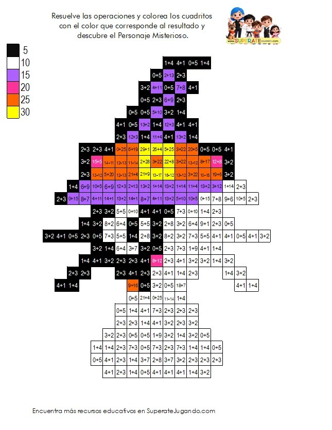 Paso 2: hoja de Pixeles Halloween a medio colorear