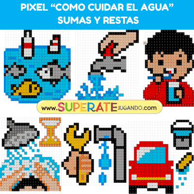 Pixel Cuidado del Agua - Sumas y Restas