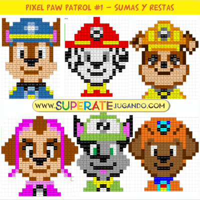 Pixel Paw Patrol 1 - Sumas y Restas