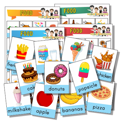Lotería Comida en Inglés para Imprimir