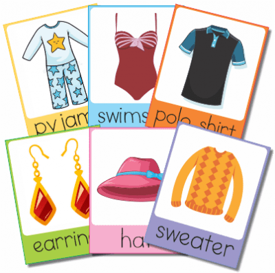 Winter Clothes Vocabulary Flashcards