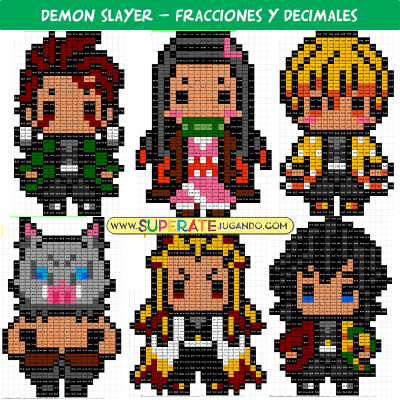 Pixel-Demon-Slayer-Fracciones-y-Decimales