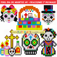 Pixel Día de Muertos - Fracciones y Decimales