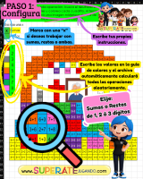 Hoja editable de Pixel Día de Muertos para configurar actividades de sumas y restas.