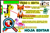 Hoja editable de Pixeles Efemérides de Octubre para trabajar letras, números y sílabas en preescolar y primeros grados.