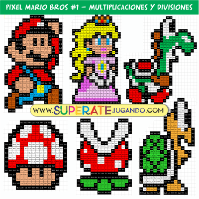 Pixel Mario Bros 1 - Multiplicaciones y Divisiones