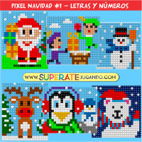 Pixel Navidad 1 - Letras y Números