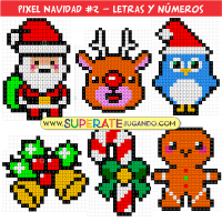 Pixel Navidad 2 - Letras, Números y Sílabas
