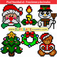 Pixel Navidad 3 - Fracciones y Decimales