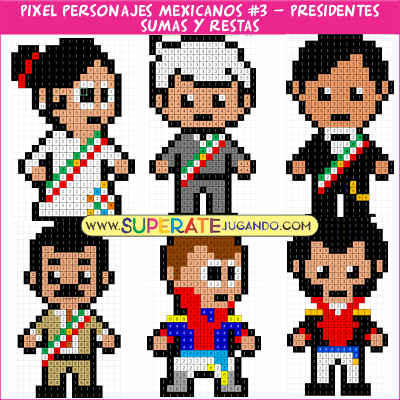 Pixel-Personajes-Mexicanos-3-PRESIDENTES-Sumas-y-Restas