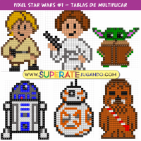 Pixel Star Wars 1 - Tablas de Multiplicar