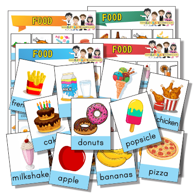 Food Bingo in English to Print