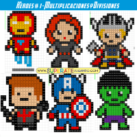 Pixel Heroes 1 - Avengers - Multiplicaciones y Divisiones