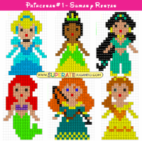 Pixel Princesas 1 - Disney - Sumas y Restas