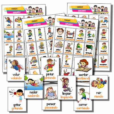 Continuous Verbs Bingo in Spanish to Print